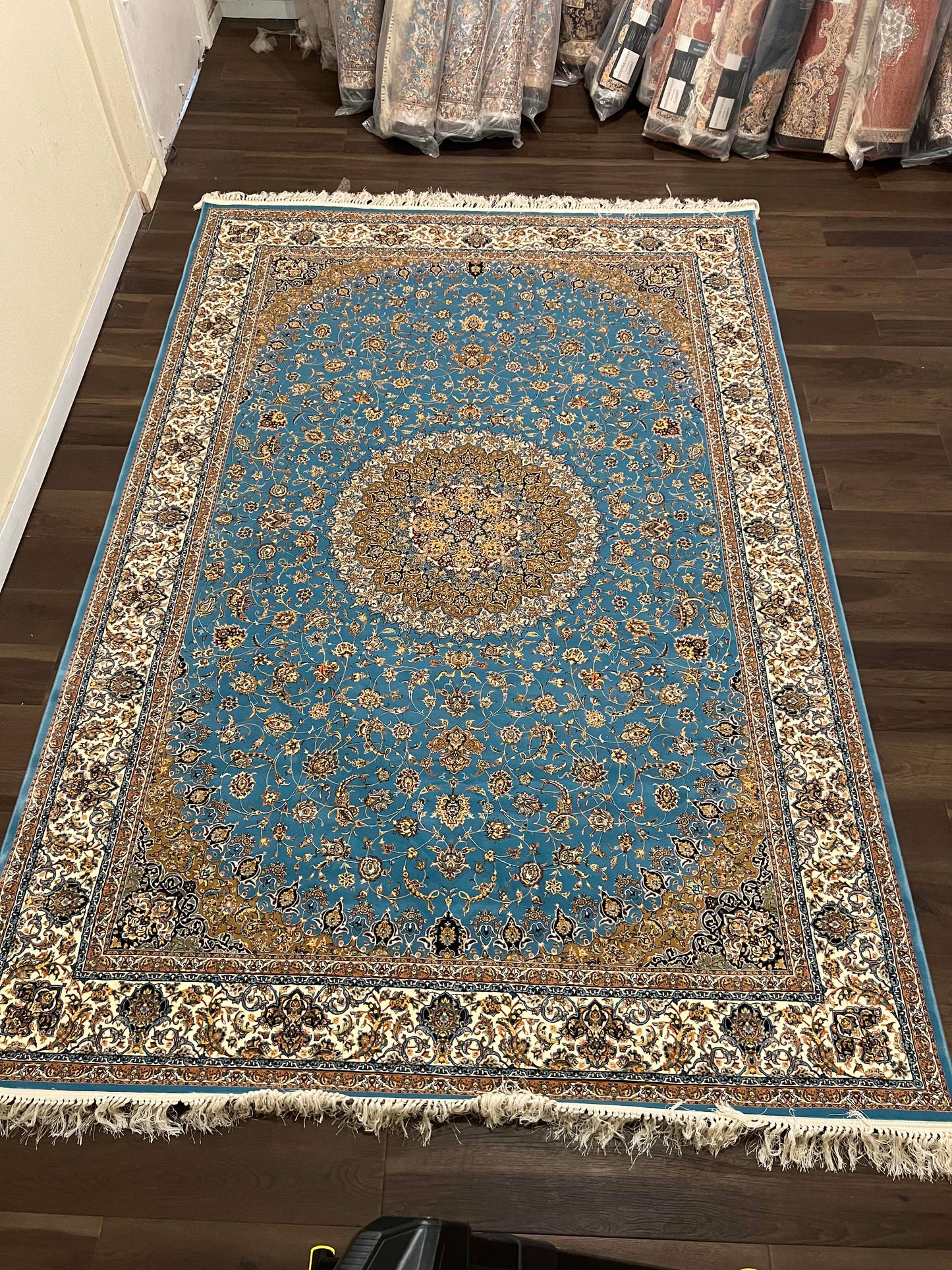 Machine Made Rugs, Isfahan Design, Blue