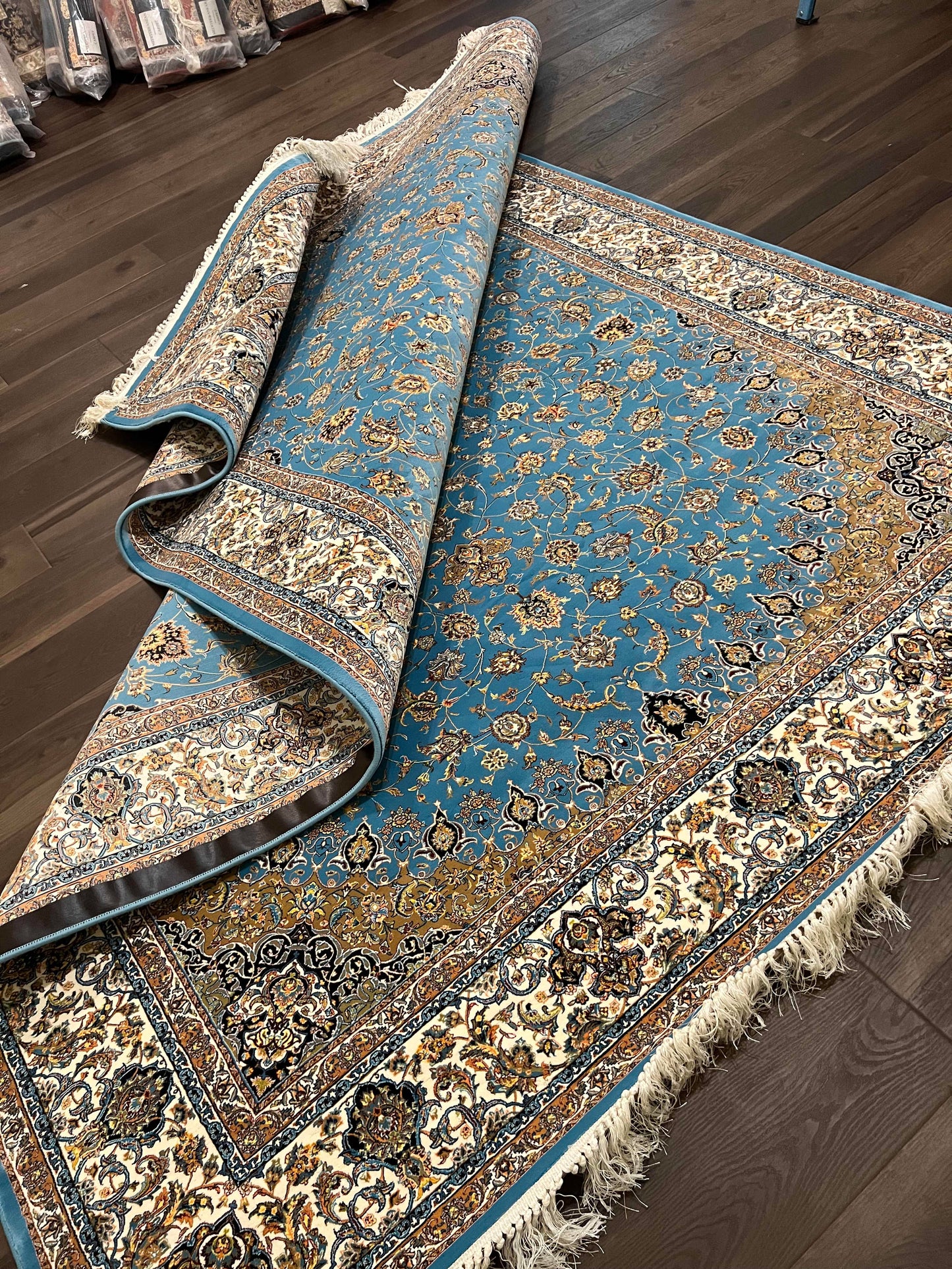 Machine Made Rugs, Isfahan Design, Blue