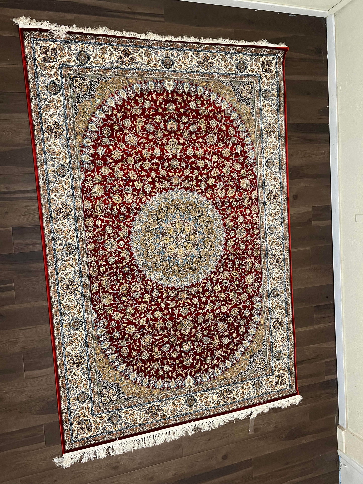 Machine Made Rugs, Isfahan Design, Red