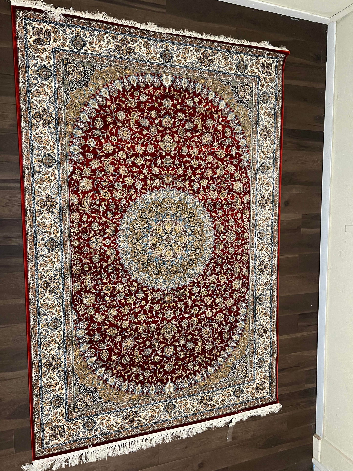 Machine Made Rugs, Isfahan Design, Red